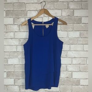 Japna Blue Layered Sleeveless Blouse Size L